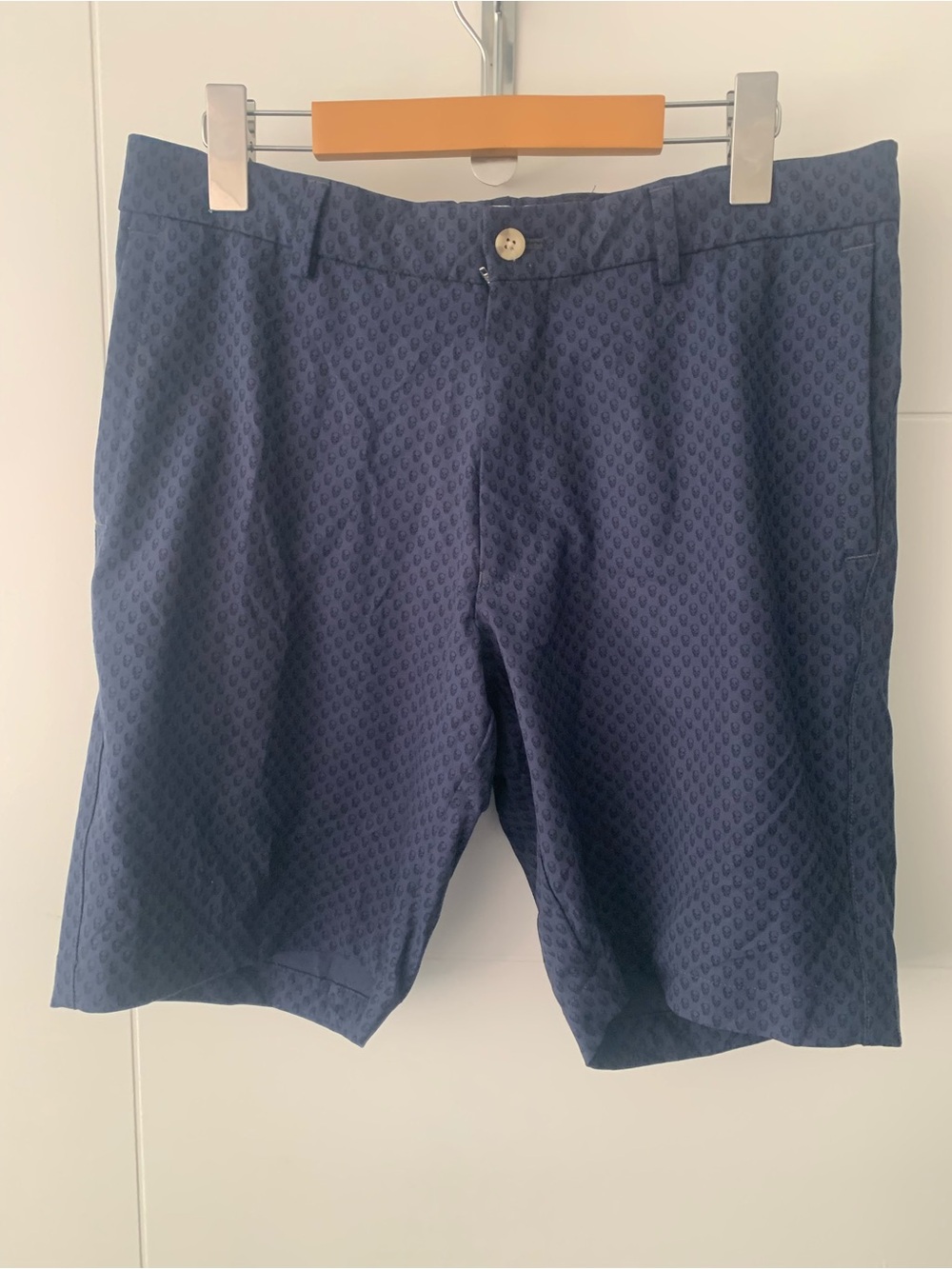 Peter Millar Navy Textured Flat-Front Shorts A14